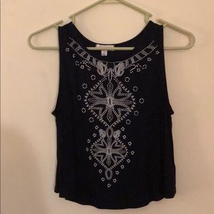 Navy Embroidered Tank